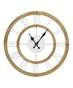 Australian House & Garden Noosa Wooden Roman Numerals Clock 40cm in Natural