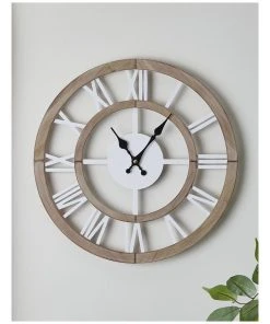Australian House & Garden Noosa Wooden Roman Numerals Clock 40cm in Natural -The Shine Nook Sales Store 868354930 5 720x928