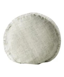 Aura Home Vintage Linen Fringe 45cm Round Cushion in Fennel