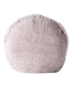 Aura Home Vintage Linen Fringe 55cm Round Cushion in Dusk
