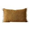 Aura Home Vintage Linen Fringe Rectangle Cushion in Bronze