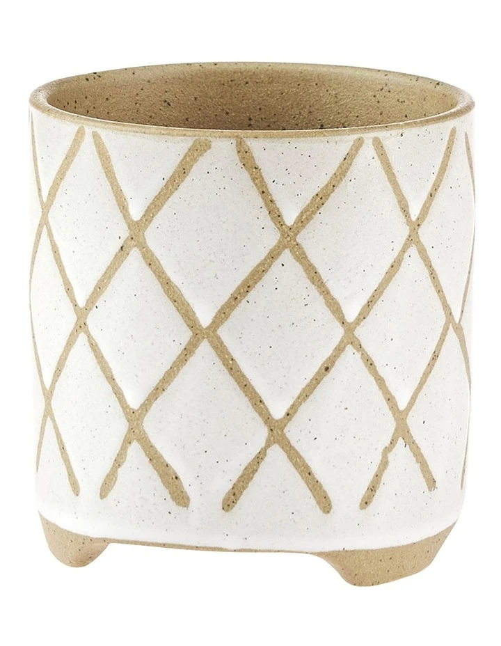 Linen House Estrada Planter Pot 16cm In White 1 Linen House Estrada Planter Pot 16cm In White