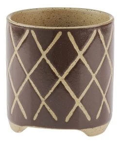 Linen House Estrada Planter Pot 16cm In Coffee