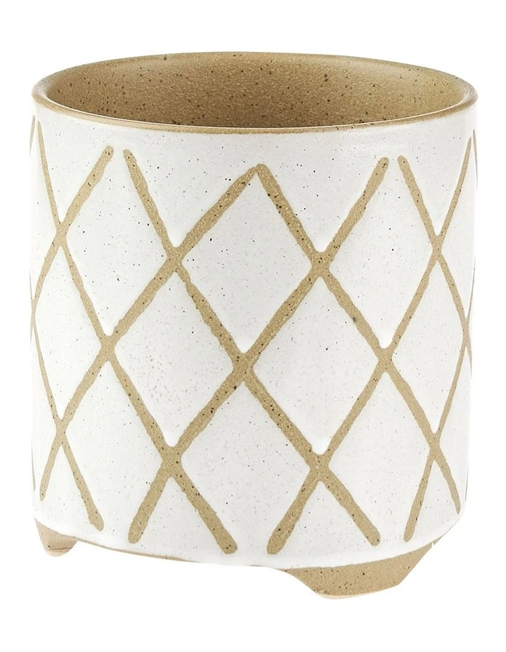Linen House Estrada Planter Pot 12cm In White 1 Linen House Estrada Planter Pot 12cm In White
