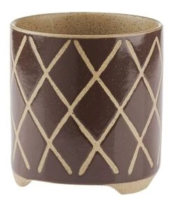 Linen House Estrada Planter Pot 12cm In Coffee