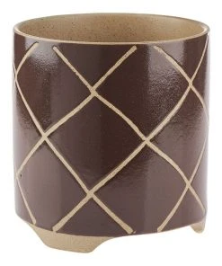 Linen House Estrada Planter Pot 24cm In Coffee