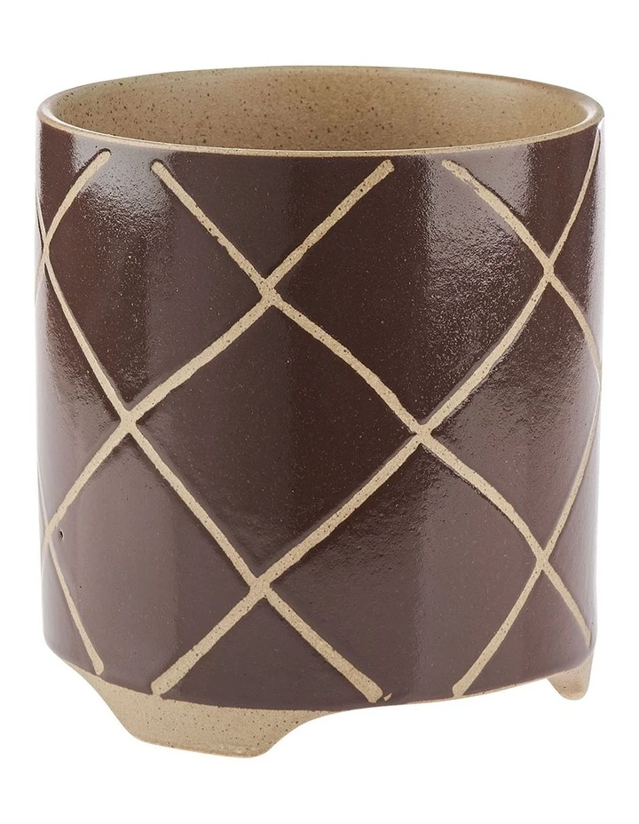Linen House Estrada Planter Pot 24cm In Coffee 1 Linen House Estrada Planter Pot 24cm In Coffee