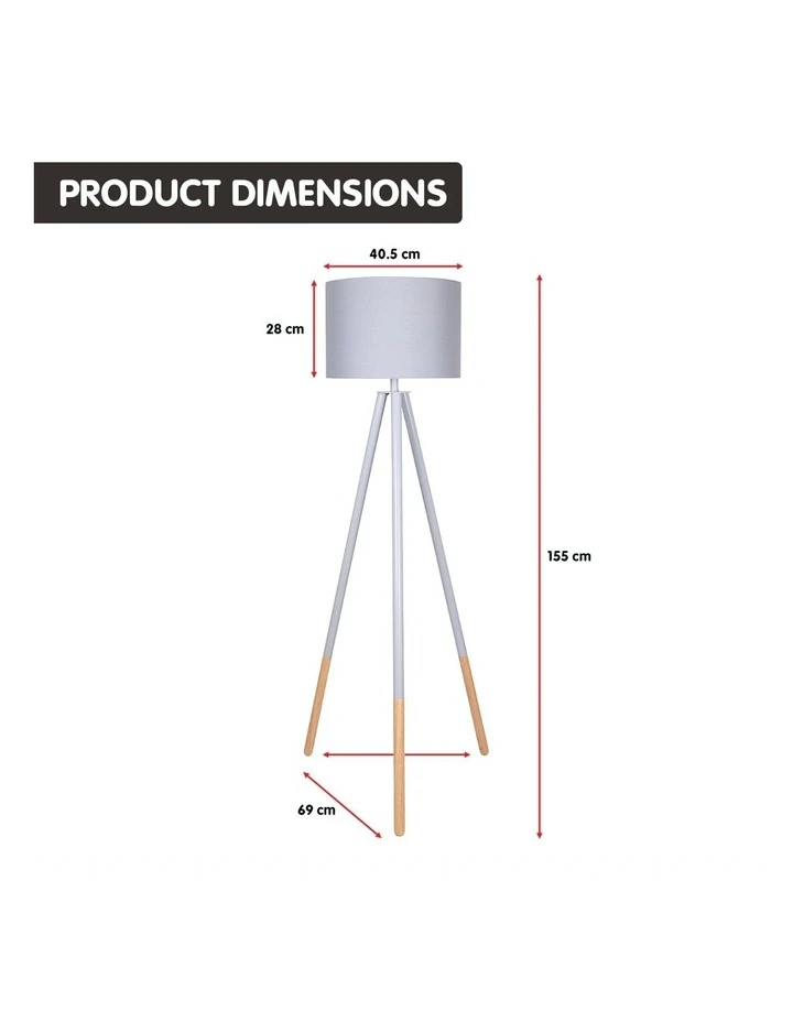 Sarantino Nordic Minimalist Accent Light Tripod Floor Lamp Grey 2 Sarantino Nordic Minimalist Accent Light Tripod Floor Lamp Grey - Image 2