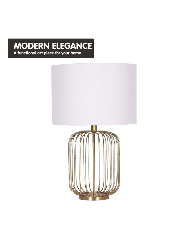 Sarantino Table Lamp Rose Gold Finish with White Linen Shade 3 Sarantino Table Lamp Rose Gold Finish with White Linen Shade - Image 3