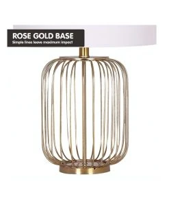 Sarantino Table Lamp Rose Gold Finish with White Linen Shade 10 Sarantino Table Lamp Rose Gold Finish with White Linen Shade -The Shine Nook Sales Store 869502430 4 720x928