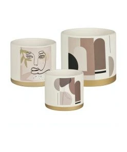 Cooper & Co. Set of 3 Nested Louvre Terracotta Pots