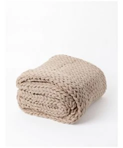 Vue Chunky Knit Throw in Beige