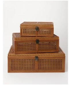 Heritage Argenteau Large Synthetic Rattan Trunk 47x30x16cm: Natural -The Shine Nook Sales Store 872996500 5 720x928