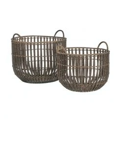 Cooper & Co Linear Baskets Set Of 2 Grey