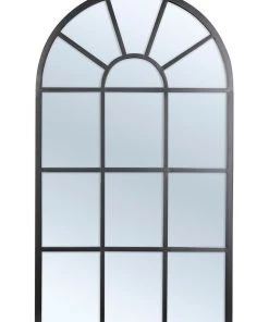 Cooper & Co Abbey Arch Iron Indoor Outdoor Mirror Black