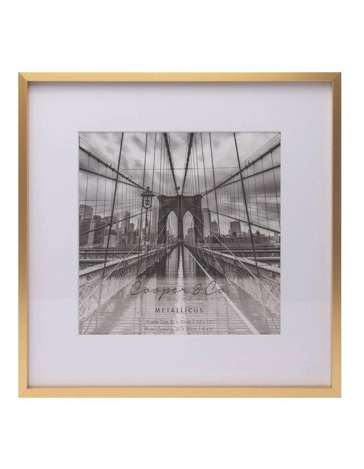 Cooper & Co 12x12" Matt To 8x8" Premium Metallicus Metal Photo Frames Gold 1 Cooper & Co 12x12" Matt To 8x8" Premium Metallicus Metal Photo Frames Gold