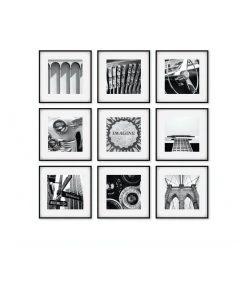 Cooper & Co Square Frame Pack Of 9 Black