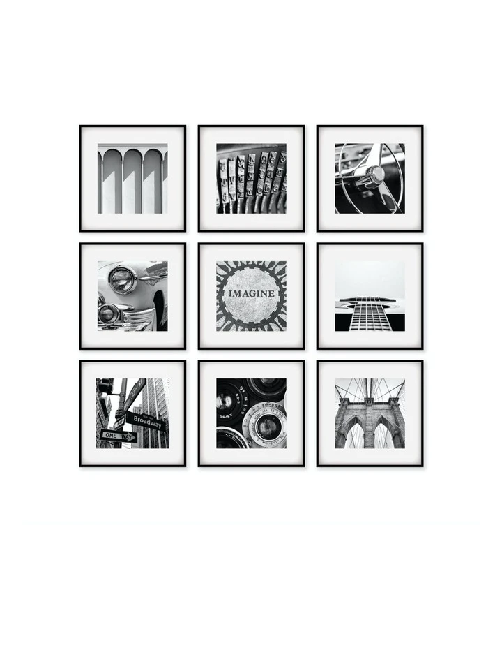 Cooper & Co Square Frame Pack Of 9 Black 1 Cooper & Co Square Frame Pack Of 9 Black