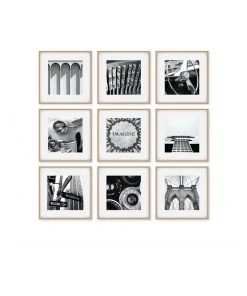 Cooper & Co Square Frame Oak Pack Of 9