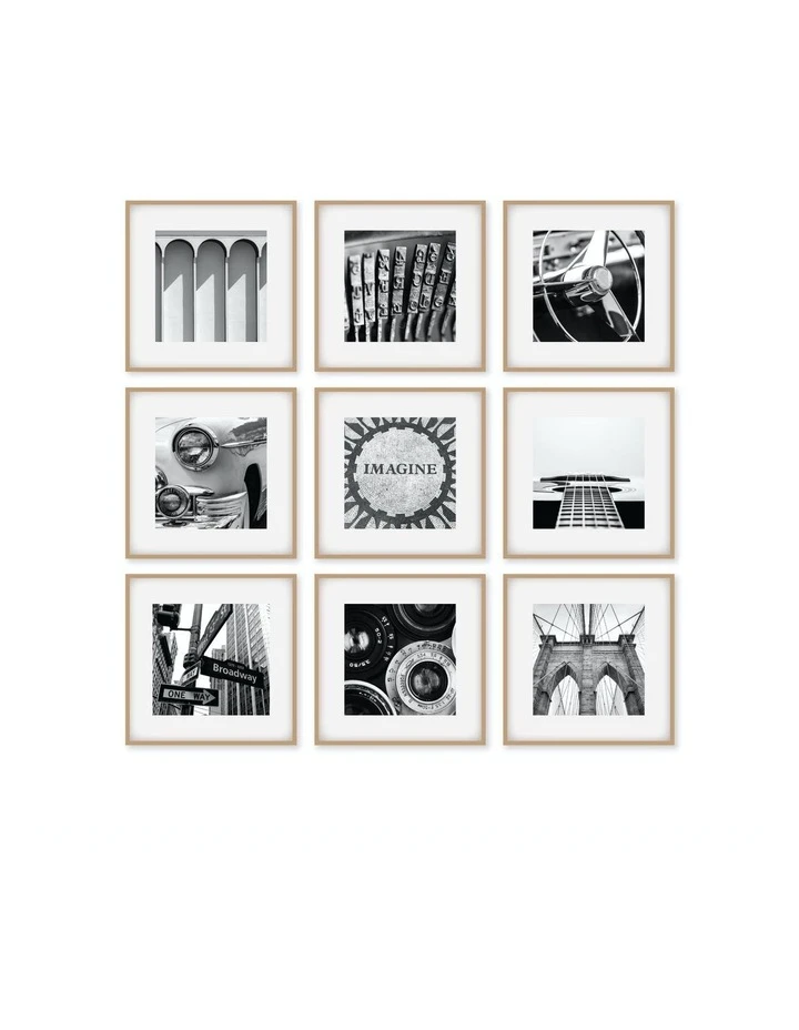 Cooper & Co Square Frame Oak Pack Of 9 1 Cooper & Co Square Frame Oak Pack Of 9