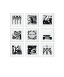 Cooper & Co Square Frame Pack Of 9 White