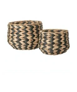 Cooper & Co Tiger Stripe Hyacinth Planter Pot Holder Set of 2