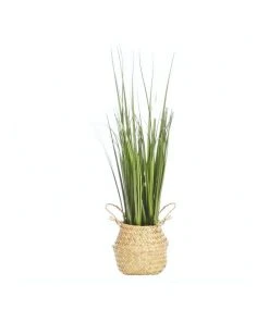 Cooper & Co Artificial Onion Grass In Woven Basket