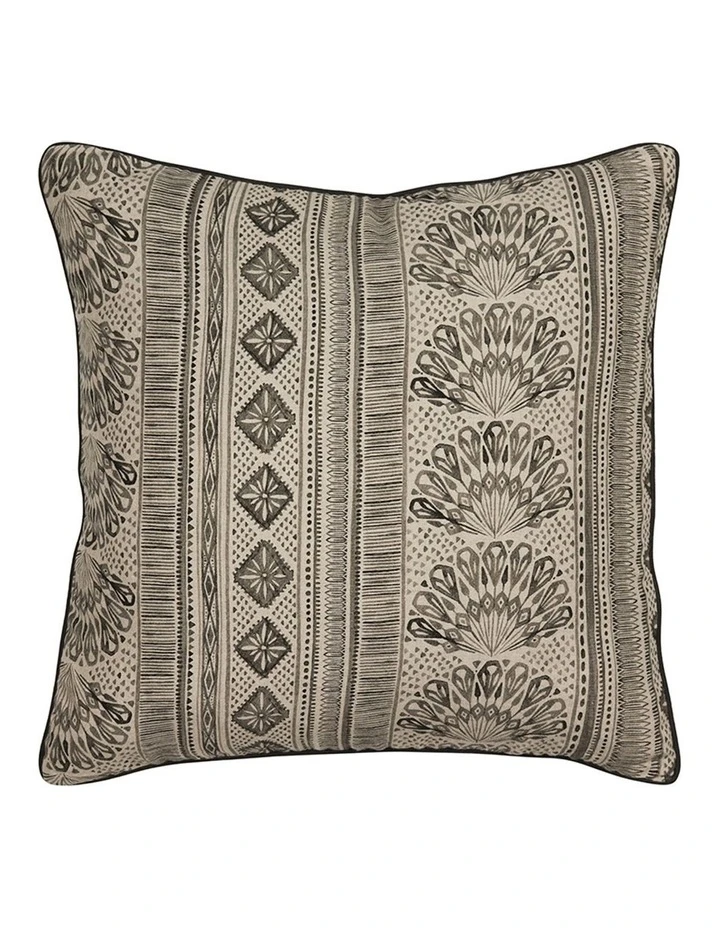 Madras Link Aish Linen Cushion 55cm Charcoal/Natural 2 Madras Link Aish Linen Cushion 55cm Charcoal/Natural - Image 2
