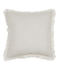 Madras Link Fringe Cushion 55cm in White