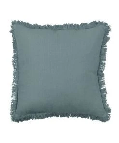 Madras Link Fringe Cushion 55cm Blue