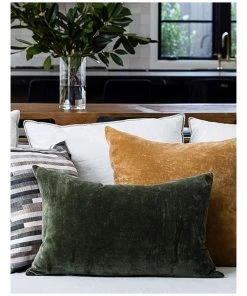 Madras Link Velvet Cushion Olive 5 Madras Link Velvet Cushion Olive -The Shine Nook Sales Store 883788310 3 720x928