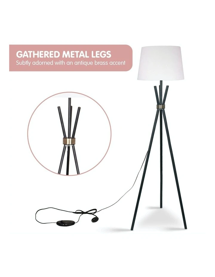 Sarantino Tripod Floor Lamp Black 4 Sarantino Tripod Floor Lamp Black - Image 4