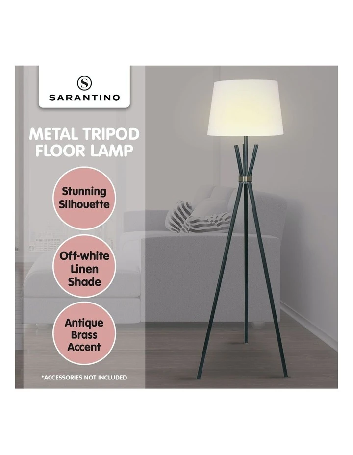 Sarantino Tripod Floor Lamp Black 6 Sarantino Tripod Floor Lamp Black - Image 6