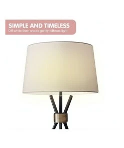 Sarantino Metal Tripod Table Lamp With Antique Brass Accent -The Shine Nook Sales Store 888989410 4 720x928