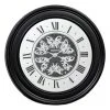 La Florentina Miro' French Mirrored Moving Cogs Wall Clock 80cm Black