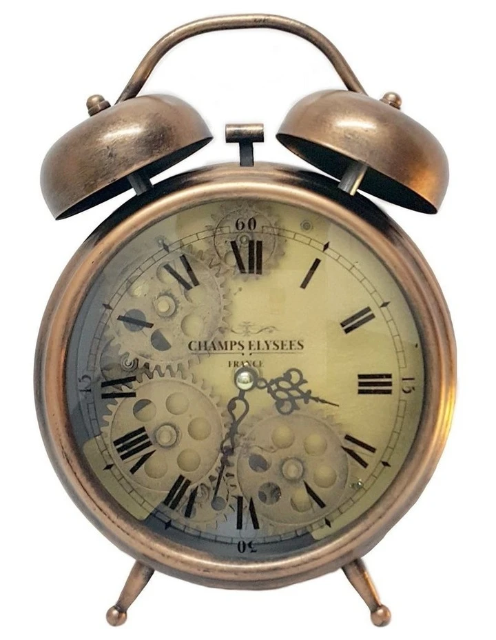 La Florentina Madame Cuivre Alarm Moving Cogs Bedside Clock Copper 1 La Florentina Madame Cuivre Alarm Moving Cogs Bedside Clock Copper