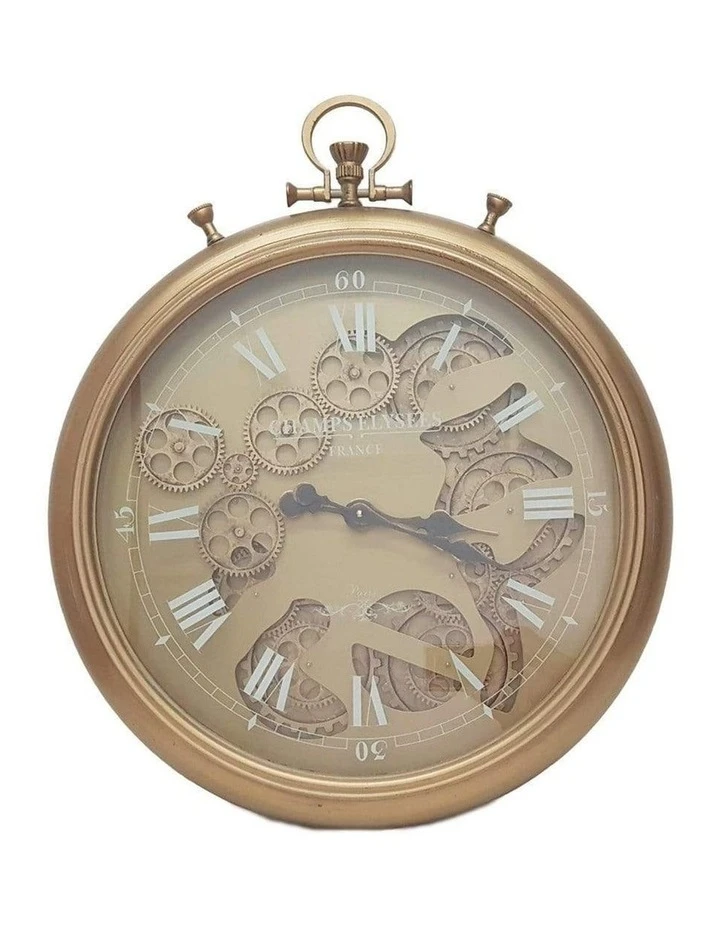 La Florentina Ulysse French Stopwatch Moving Cogs Wall Clock Gold 1 La Florentina Ulysse French Stopwatch Moving Cogs Wall Clock Gold