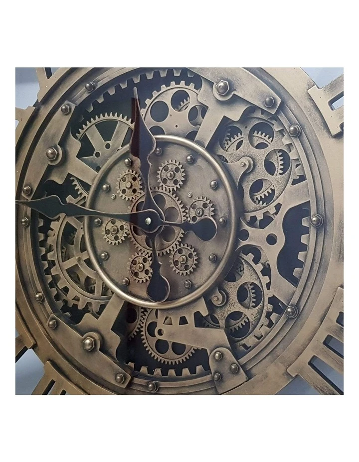 La Florentina Venetian Classic Moving Cogs Wall Clock 72cm Gold 3 La Florentina Venetian Classic Moving Cogs Wall Clock 72cm Gold - Image 3