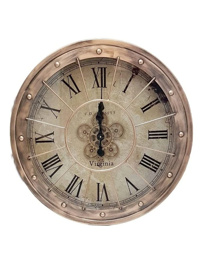 La Florentina Basset Moving Cogs Wall Clock 80cm Copper 1 La Florentina Basset Moving Cogs Wall Clock 80cm Copper