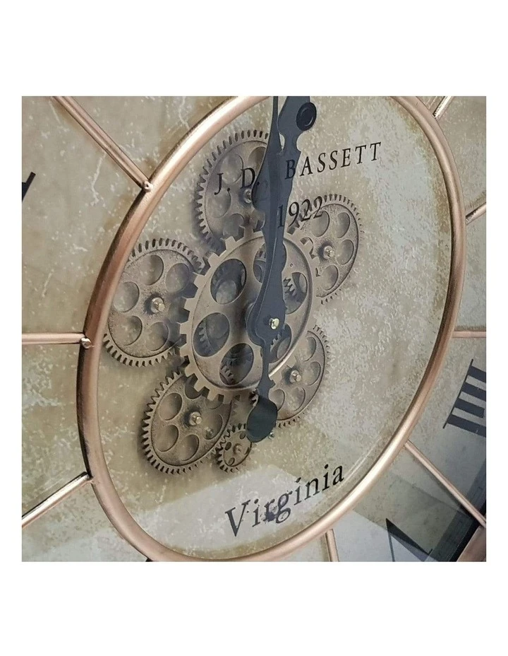 La Florentina Basset Moving Cogs Wall Clock 80cm Copper 3 La Florentina Basset Moving Cogs Wall Clock 80cm Copper - Image 3