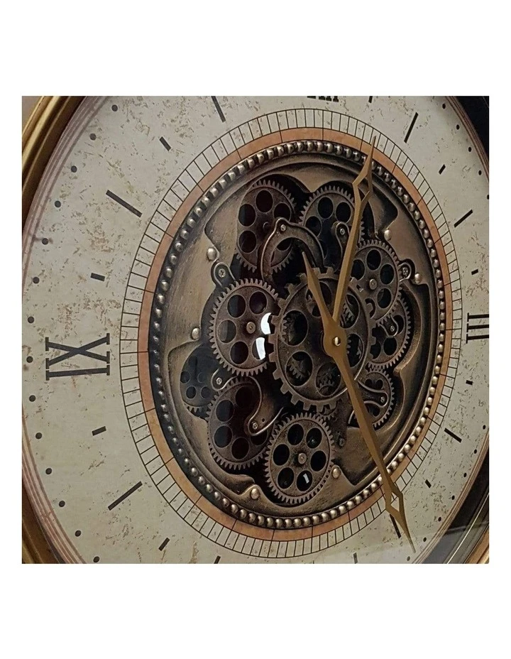 La Florentina Compass Moving Cogs Wall Clock 60cm Gold 3 La Florentina Compass Moving Cogs Wall Clock 60cm Gold - Image 3