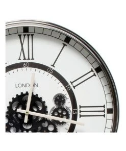 La Florentina London Modern Moving Cogs Clock Black & White -The Shine Nook Sales Store 893460160 4 720x928