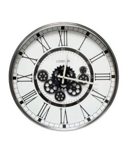 La Florentina London Modern Moving Cogs Clock Black & White -The Shine Nook Sales Store 893460160 5 720x928