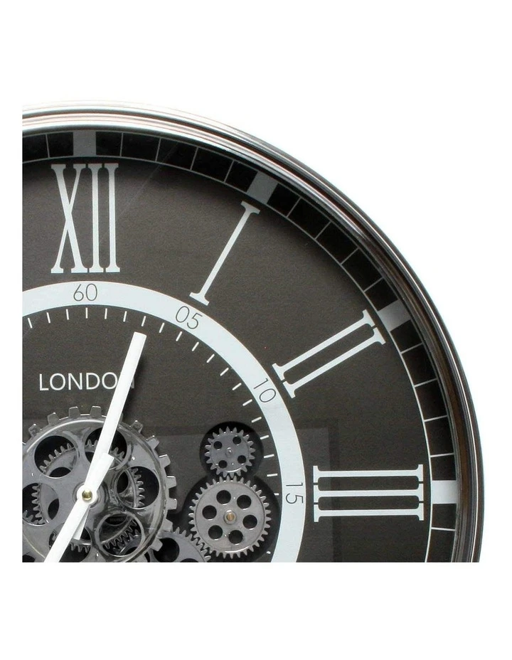La Florentina London Smoke Moving Cogs Wall Clock 55cm Black 3 La Florentina London Smoke Moving Cogs Wall Clock 55cm Black - Image 3