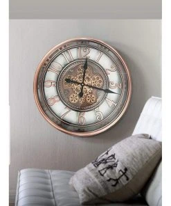 La Florentina Epoque Round Industrial Moving Cogs Wall Clock Rustic 8 La Florentina Epoque Round Industrial Moving Cogs Wall Clock Rustic -The Shine Nook Sales Store 893462770 3 720x928