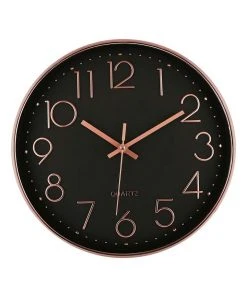 Toki Lexi 30cm Silent Wall Clock Black / Rose Gold