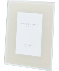 One Six Eight London Glass Photo Frame 6x4 Off White