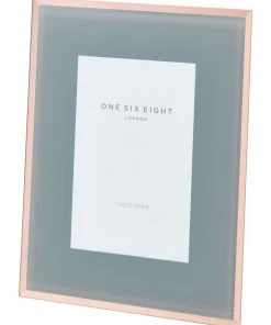 One Six Eight London Glass Photo Frame 10x8 Grey/Rose Gold