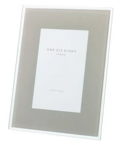 One Six Eight London Glass Photo Frame 6x4 Cool Grey