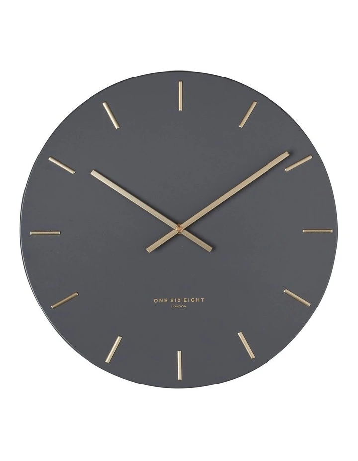 One Six Eight London Luca Charcoal 40cm Silent Wall Clock 1 One Six Eight London Luca Charcoal 40cm Silent Wall Clock